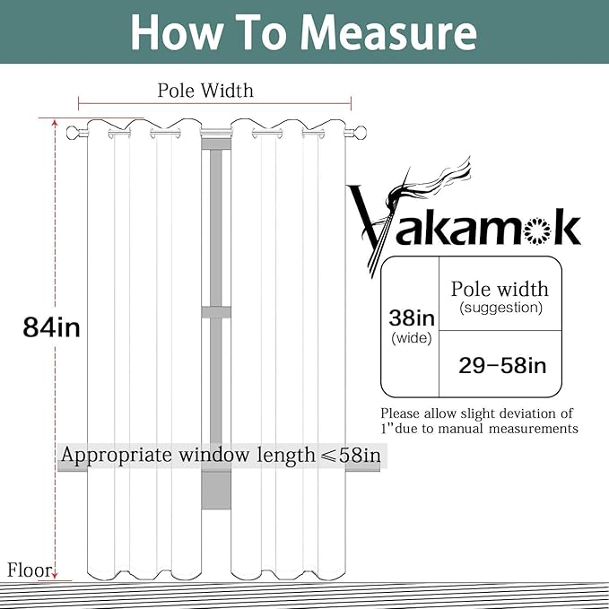 Yakamok 84 Inch Length 100% Blackout Curtains for Bedroom, Light Blocking Drapes Room Darkening Thermal Insulated Solid Grommet Panels for Living Room(38Wx84L, Stone Blue, 2 Panels)