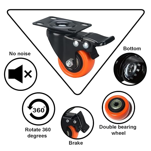 2" Caster Wheels Set of 32, Heavy Duty - Image 4