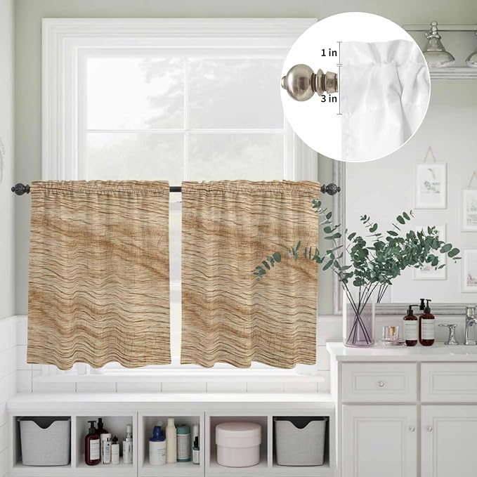 Kitchen Curtains Tiers and Valance Set of 3, Country Farmhouse Light Filtering - Image 8