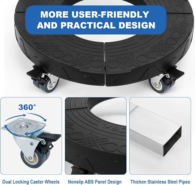 W B D WEIBIDA Trash Can Dolly Wheels Round Cart Heavy Duty, Adjustable 15-19 - Image 3