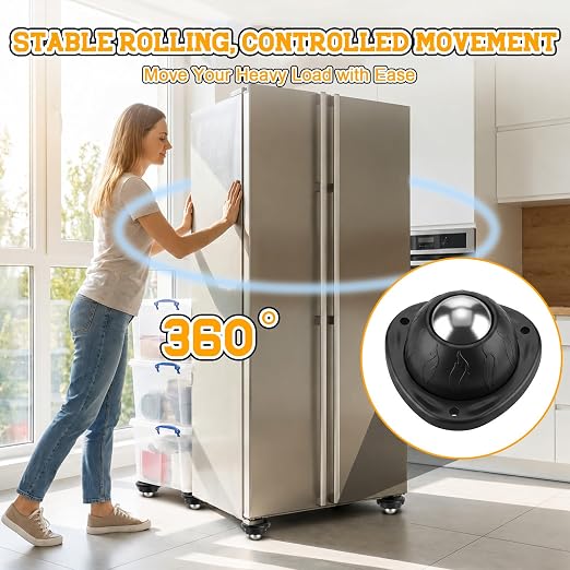 4 Pack Black Stainless Steel Self Adhesive Caster Wheels | 60 Lbs Load Capacity - Image 6