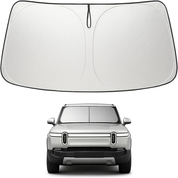Proadsy Windshield Sun Shade for Rivian R1S 2022-2025 2026 4-Layer Foldable by Proadsy