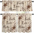 Kitchen Curtains Tiers and Valance Set of 3, Retro Country Stars Rustic by Anzona