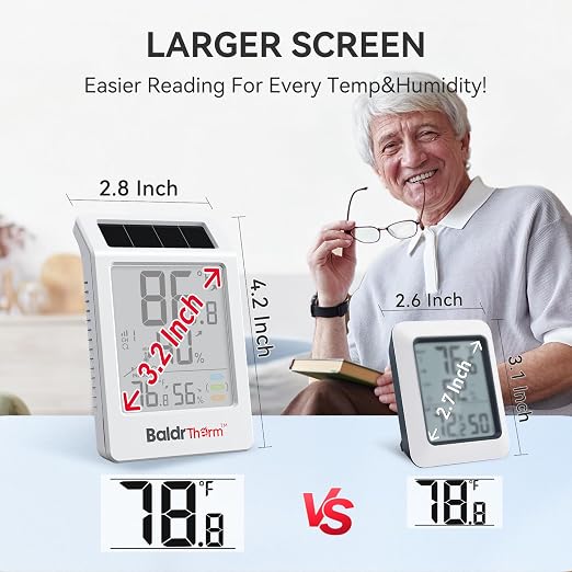 BaldrTherm Indoor Outdoor Thermometer Wireless, Digital Temperature Humidity - Image 3