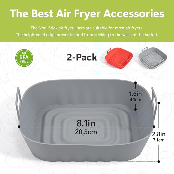 Li&Zhao Silicone Air Fryer Liners Reusable - Image 4