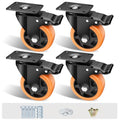 4" Swivel Plate Casters, 1200Lbs Capacity by ASHGOOB