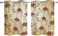 2 Panel Kitchen Cafe Curtains, Desert Sand Camel Sunlight Filtering Nature Air by Hokiten