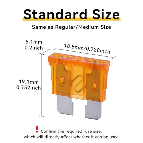 100 Pack Auto Fuses 5 AMP ATC/ATO Standard Regular Fuse Blade 5A Car Truck Boat - Image 2