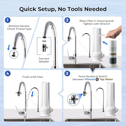 iSpring CT10-W Countertop Water Filter, Bad Odor, and Chlorine - Image 6