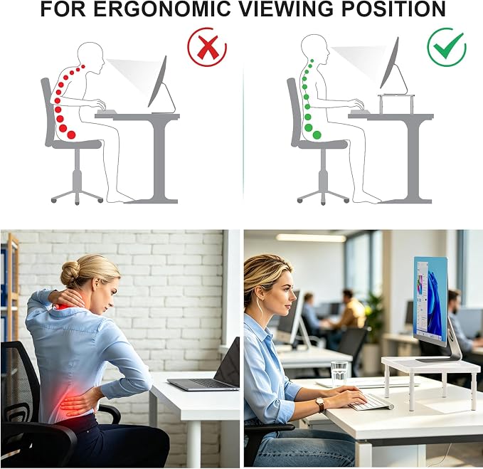 WALI Computer Monitor Stand for Desk, Adjustable Laptop Riser, Desk Monitor - Image 6