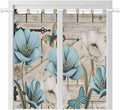 Teal Blue Tulips Bathroom Curtains 63 Inch Length, Window Curtains Tab Top by Unknown
