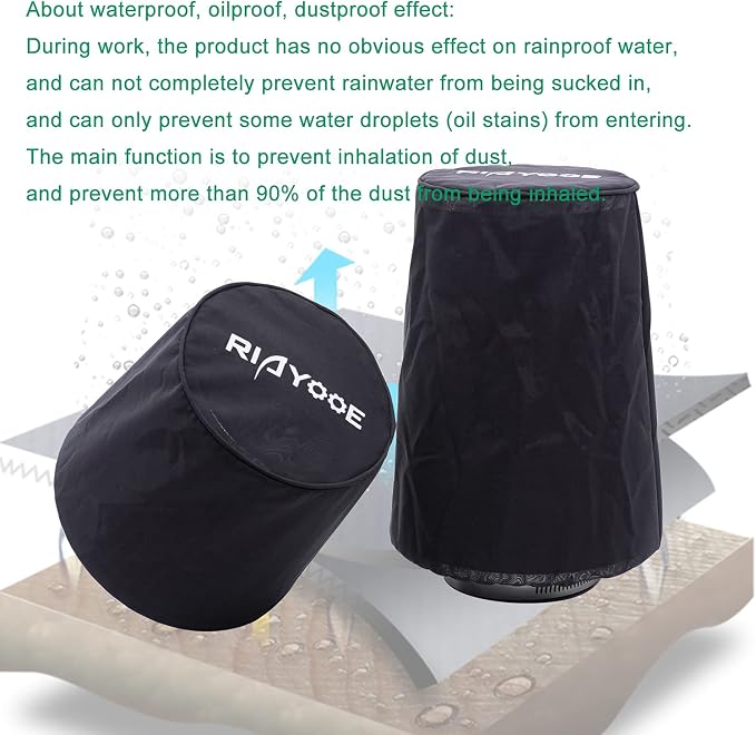 Cone Air Filter Sock Waterproof Universal Fit - Image 5