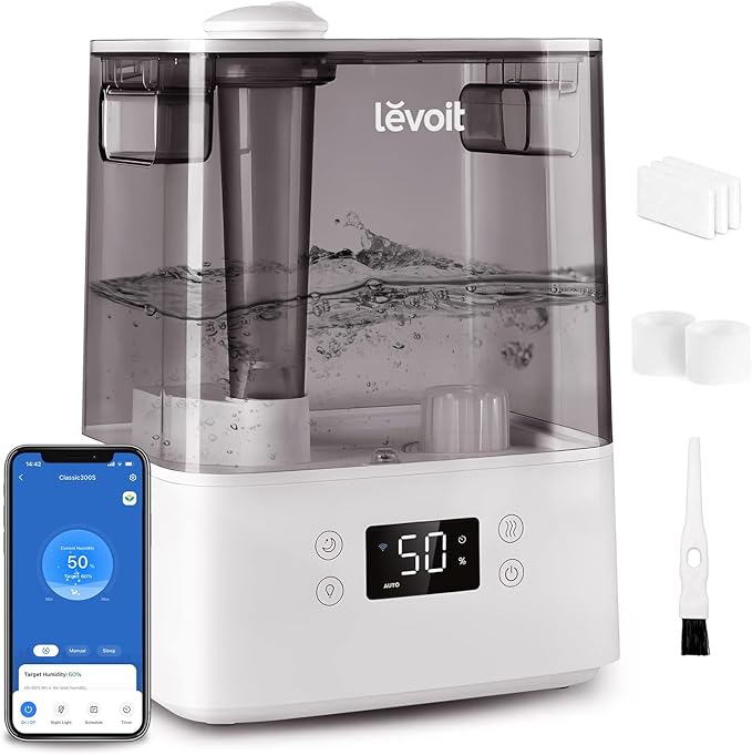 Levoit Humidifiers for Bedroom Large Room, 60H Runtime, Smart App | Top Fill by Unknown