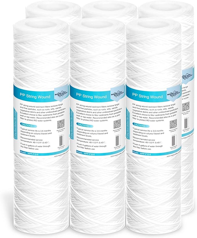 Membrane Solutions 50 Micron 10"x2.5" String Wound Whole House Water Filter by MembraneSolutions