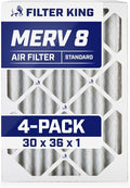 Filter King 30x36x1 Air Filter | 4-PACK | MERV 8 HVAC Pleated A/C Furnace by FilterKing