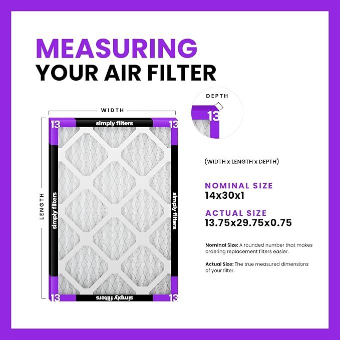 Simply 14x30x1 Air Filter, MERV 13, 12 Pack, - Image 2