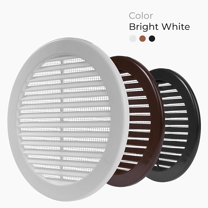 10-Pack 6" Round Air Vent Cover – White Plastic Soffit Air Vent Deflector - Image 7