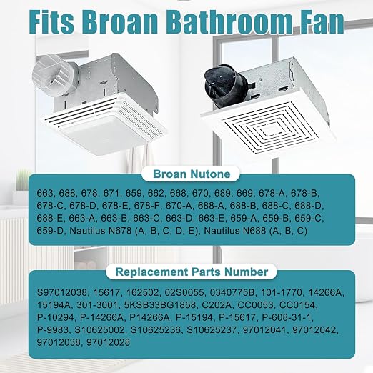 BP27 Fan Motor Replacement for Broan Nutone 663 688 678 671 659 662 668 670 689 - Image 2
