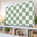 White Sage Green Buffalo Plaid Indoor TV Cover, Elastic TV Screen Protector by Unknown