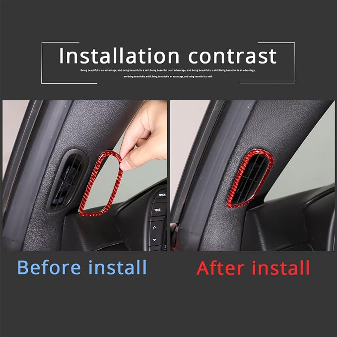 PIUGILH Carbon Fiber A-Pillar Air Vent Outlet Frame Panel Cover Trim Interior - Image 4