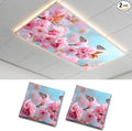 2 Pack Pink Blossom Butterfly Decorative Ceiling Light Covers, Magnetic 4x2 Ft by AOHMPT