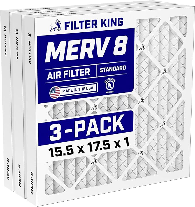 Filter King 15.5x17.5x1 Air Filter Dust & Allergy Control AC Furnace Filters by FilterKing