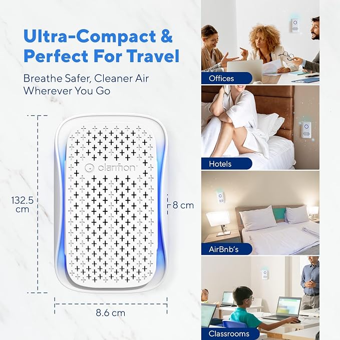 Clarifion - DSTx 2.0 Portable Air Purifier - Plug In Air Ionizer HEPA Air Filter - Image 8
