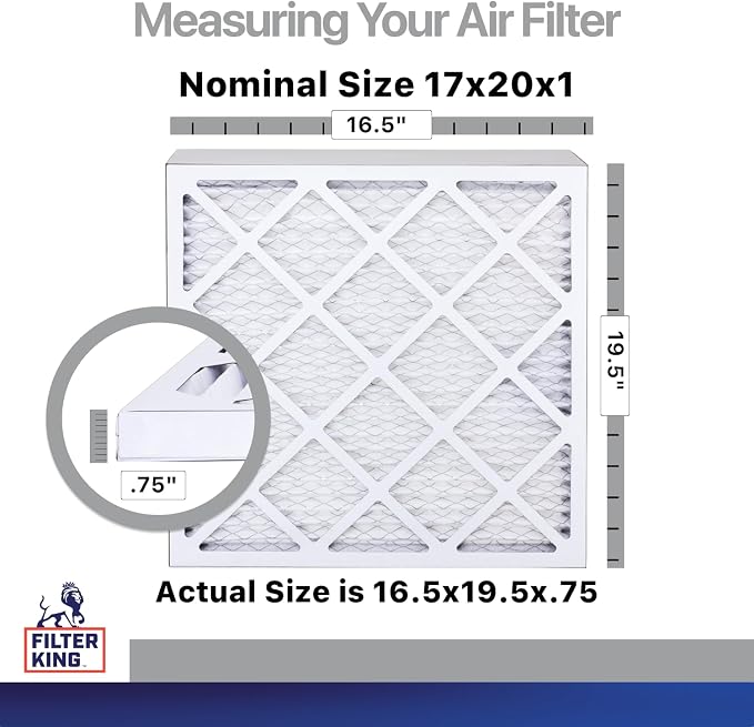 Filter King 17x20x1 Air Filter | 4-PACK | Carbon MERV 8 HVAC Pleated A/C - Image 2
