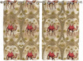 2 Panel Kitchen Cafe Curtains, Desert Camels Sunlight Filtering Nature Air by Hokiten