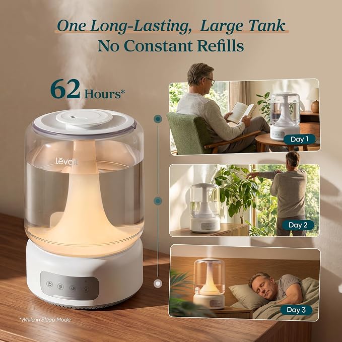 Levoit Humidifiers for Bedroom Large Room Home, 6.2L Cool Mist, 62H Runtime | - Image 3