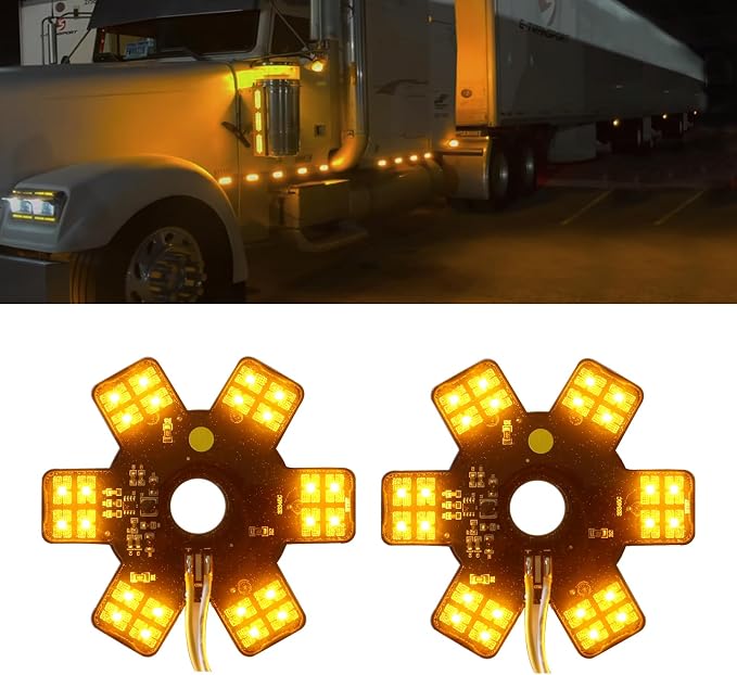 2PCS Air Cleaner LED Light 5" Truck Decorative Hex Style Air Filter Lamp by BOLANTON