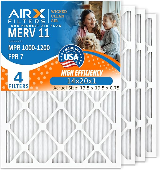 AIRx Filters Wicked Clean Air 14x20x1 MERV 11 Electrostatic Pleated Air by AIRXFILTERSWICKEDCLEANAIR