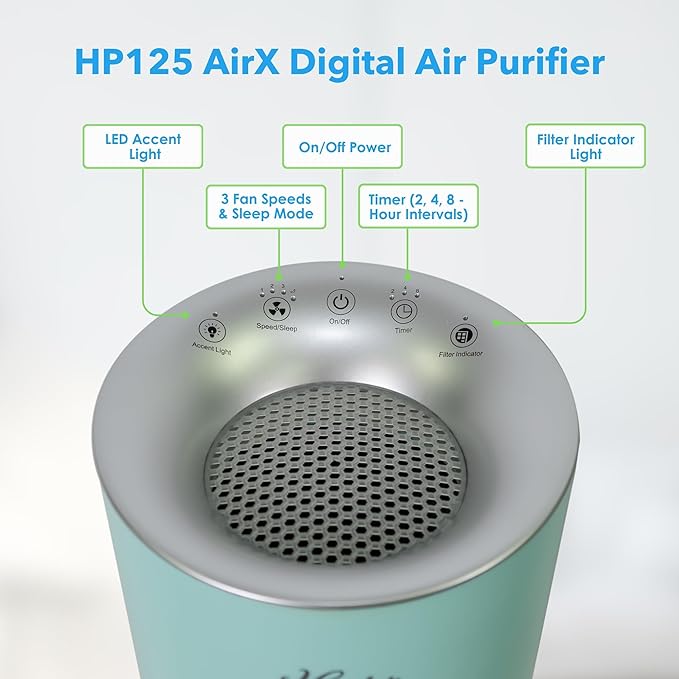 Hunter HP125 AirX Ultra Quiet EcoSilver True HEPA Digital Air Purifier - Image 3