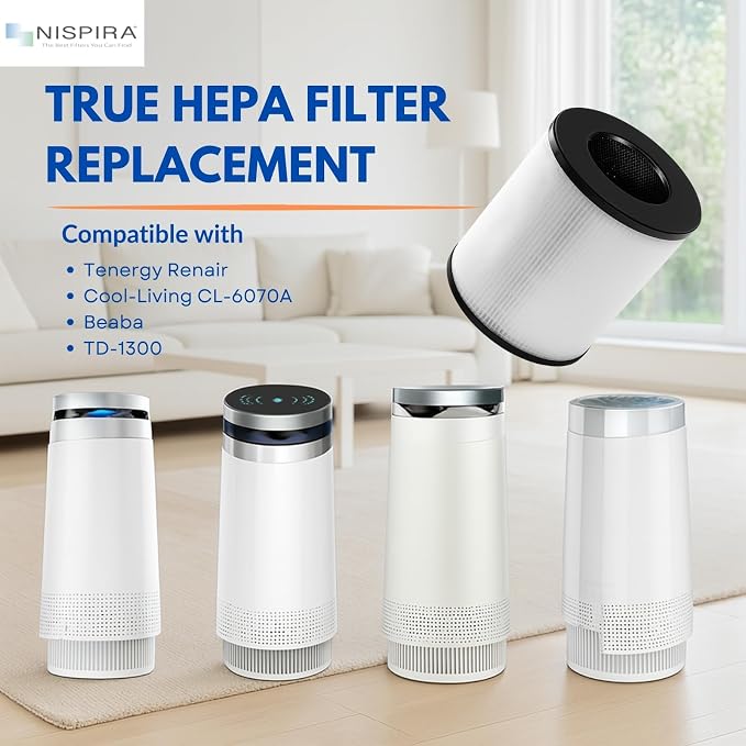 Nispira TD-1300 CL-6070A TAP01 4-in-1 True HEPA Replacement Filters Compatible - Image 2