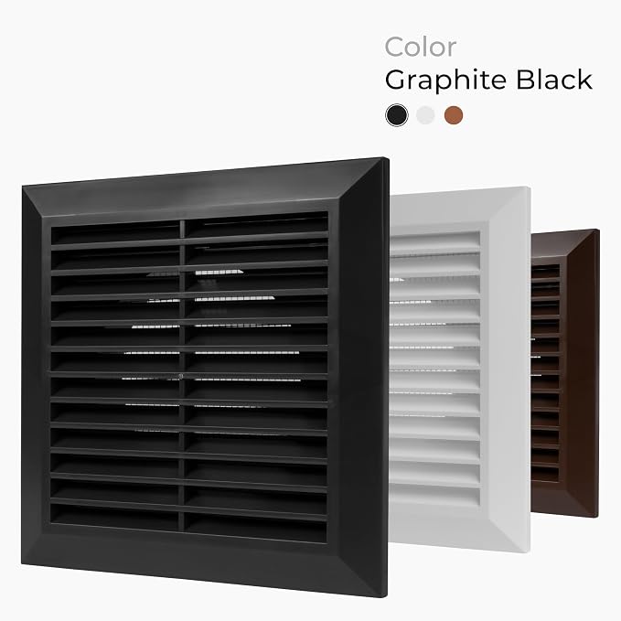 4 Inch Fit - Black Plastic Vent Cover - Exhaust Dryer Vent Cover - Built-in - Image 2