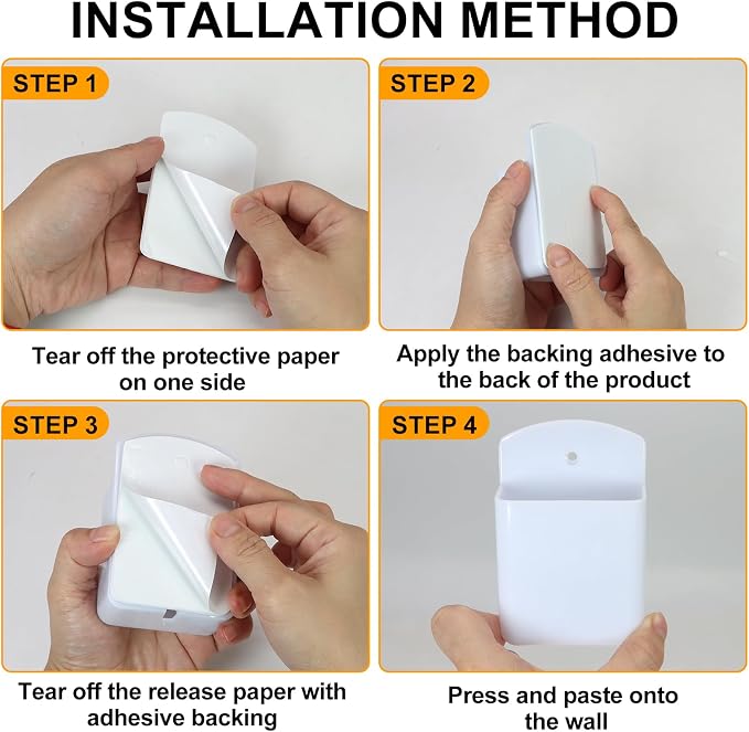 2 PCS Self Adhesive Remote Holder Wall Mount Control Holders Small Wall Mounted - Image 5