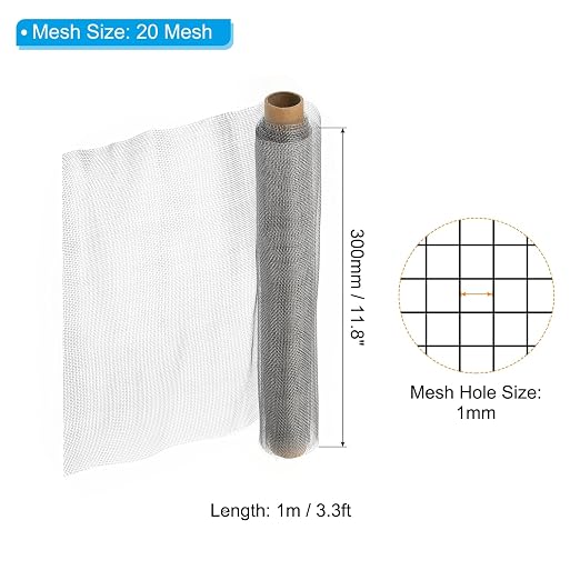 PATIKIL 304 Stainless Steel Wire Mesh Screen, 20 Mesh Woven Air Vent Filter - Image 2