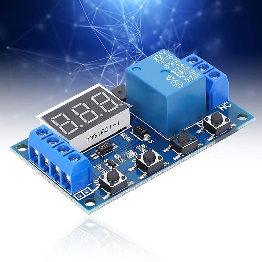 Fafeicy Relay Module, Delay Cycle Timing Circuit Switch, LCD Display, Micro USB - Image 2