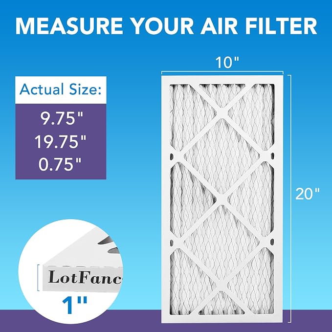 LotFancy 10x20x1 Air Filter MERV 11 4-Pack, Electrostatic Pleated AC Furnace - Image 2