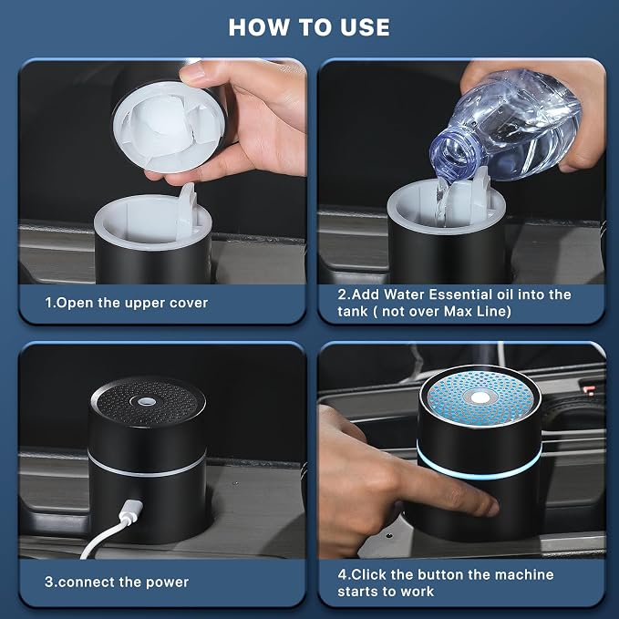 Car Fragrance diffusers, Air fresheners, USB-Powered Mini Ultrasonic Mist - Image 4
