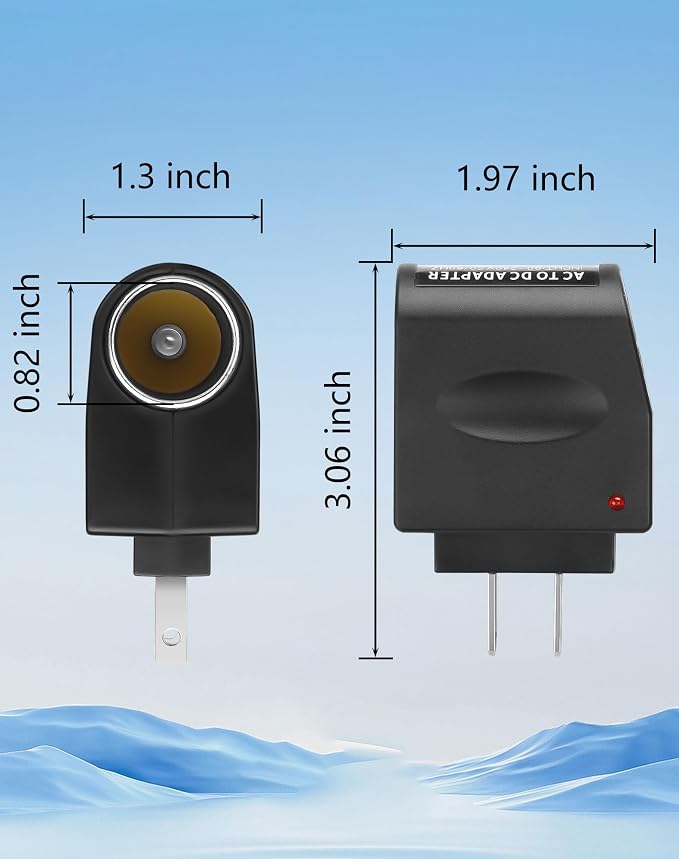 CERRXIAN AC to DC Adapter Wall Plug to 12V 12W Cigarette Lighter Converter - Image 6