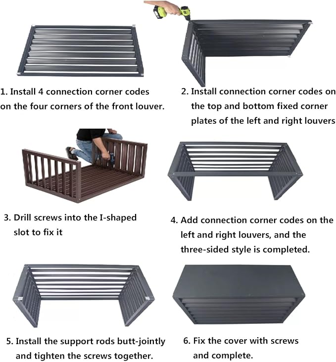 Multifunctional Aluminum Shutter Privacy Fence, Mini Split Cover - Image 4