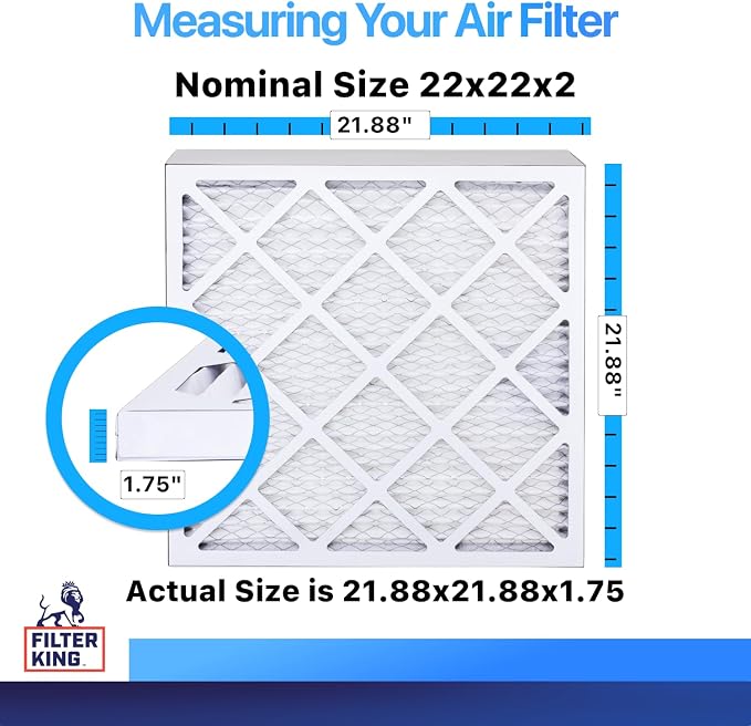 Filter King 22x22x2 Air Filter | 4-PACK | MERV 8 HVAC Pleated A/C Furnace - Image 2