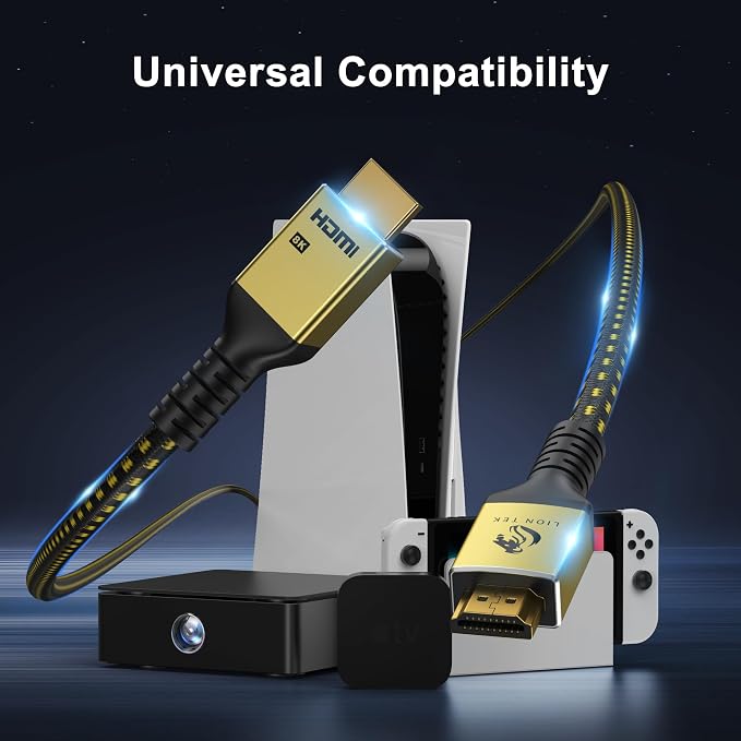 LIONWEI 8K Certified HDMI Cable 10FT/3M, HDMI 2.1 Cable 8K@60Hz 4K@120Hz - Image 6