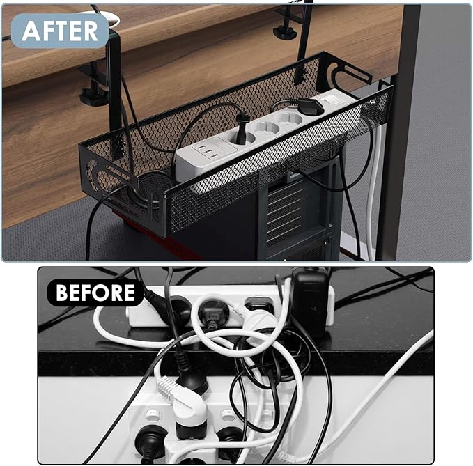 Under Desk Cable Management Tray, Cable Management Under Desk No Drill - Image 6