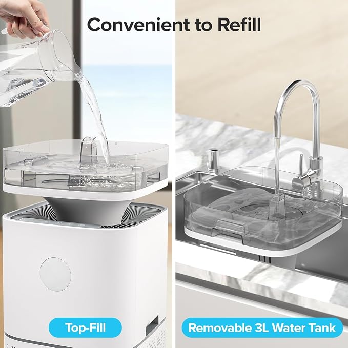 Air Purifier and Humidifier 2 in 1, H13 HEPA Filter, 4-Level Humidification & - Image 3