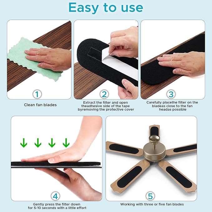 Ceiling Fan Air Filter -10 Pack Activated Coconut Shell Carbon Unscented Air - Image 3