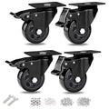 3 Inch Casters Set of 4, Heavy Duty Caster Wheels 1100lbs, Swivel Plate Casters by YAEMIKY