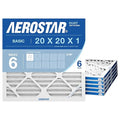 Aerostar 20x20x1 MERV 6 Air Filter, Actual Size, Air Conditioning & Furnace by AirFiltersDelivered