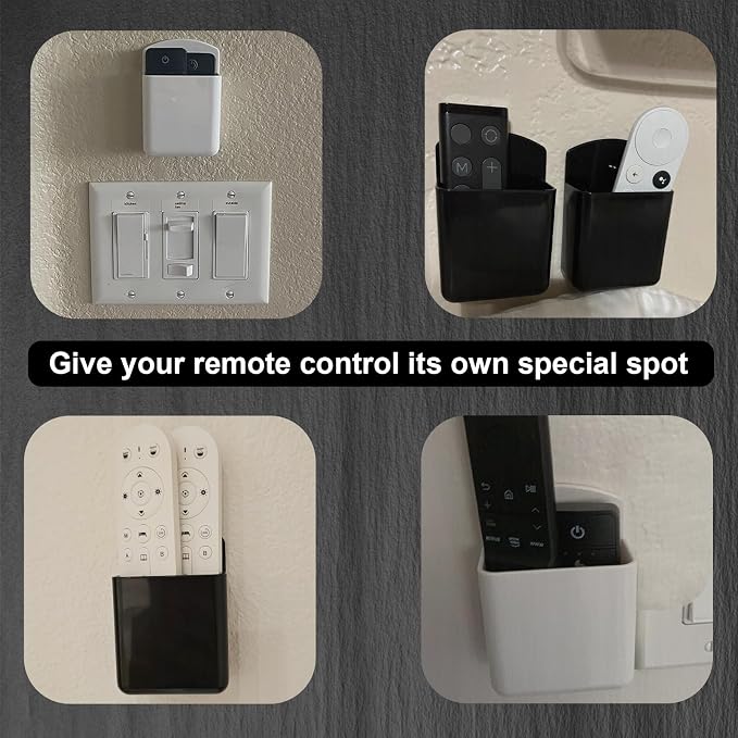 4Pcs Adhesive Remote Holder Wall Mount, AC Remote Wall Mount, Wall Remote - Image 5